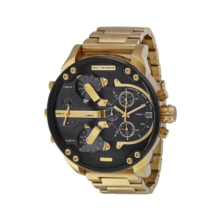 Diesel Ρολόι Χρονογράφος με Μεταλλικό Μπρασελέ σε Χρυσό χρώμα